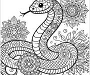 Coloriage serpent floral