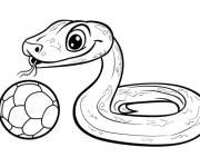 Coloriage Serpent joue au ballon