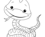Coloriage Serpent kawaii