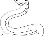Coloriage Serpent kawaii m&eacute;chant