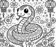 Coloriage Serpent le nouvel an chinois