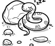 Coloriage Serpent mignon dormant