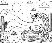 Coloriage Serpent pendant un jour ensoleill&eacute;