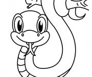 Coloriage Serpent pendu sur la branche