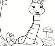 Coloriage Serpent portant la couronne du roi