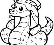 Coloriage Serpent portant un turban