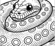 Coloriage Serpent python vigilant