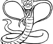 Coloriage Serpent rigolo montrant sa langue.