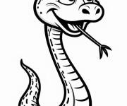 Coloriage Serpent secouant sa queue