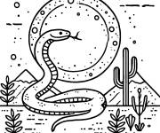 Coloriage Serpent sortant la nuit