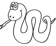 Coloriage Serpent sortant sa langue