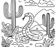 Coloriage Serpent sous le chaud d&eacute;sert