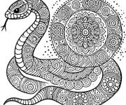 Coloriage serpent spirale