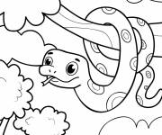 Coloriage Serpent spirale maternelle