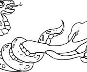Coloriage serpent sur une branche pour enfants