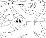 Coloriage Serpent suspendu sur l'arbre