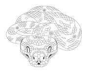 Coloriage Serpent tout pr&eacute;s