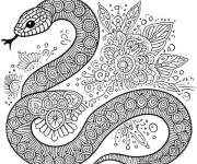 Coloriage Serpent zentangle