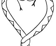 Coloriage Serpents en forme de c&oelig;urs