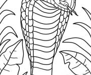 Coloriage T&ecirc;te de serpent cobra avec crocs sortis
