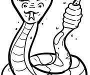 Coloriage Un serpent &agrave; sonnette en couleurs