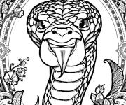 Coloriage Visage de Serpent méchant