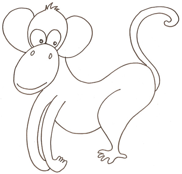 dessin facile de singe