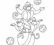 Coloriage Les Singes amusants