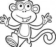 Coloriage Petit Singe avec des cheveux