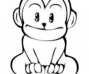 Coloriage Petit singe couleur