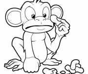 Coloriage et dessins gratuit Singe confus à imprimer