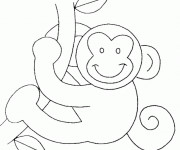 Coloriage Singe et arbre