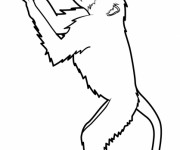 Coloriage Singe levant les mains en haut