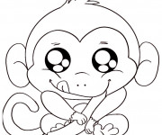 Coloriage Singe mignon