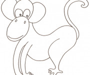 Coloriage Un singe rigolo facilement dessin&eacute;