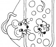 Coloriage Souris et son bébé