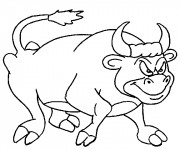 Coloriage et dessins gratuit Taureau agité à imprimer