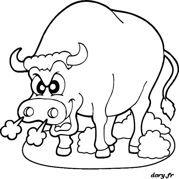 Coloriage Un gros Taureau dessin gratuit à imprimer