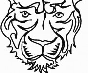 Coloriage T&ecirc;te de Tigre simple