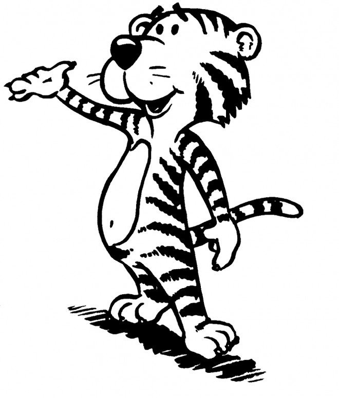 Coloriage et dessins gratuits Tigre humoristique à imprimer