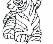 Coloriage Tigre se repose