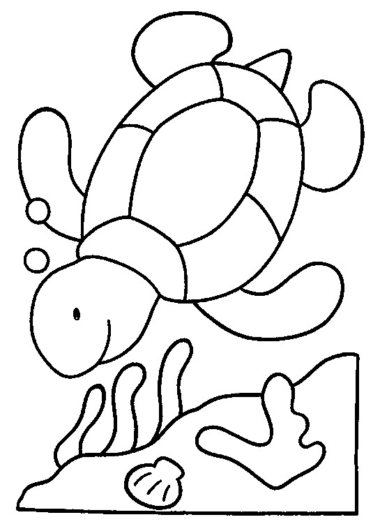 Coloriage Tortue Dans La Mer Dessin Gratuit à Imprimer