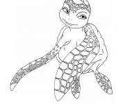 Coloriage Tortue de mer amoureuse