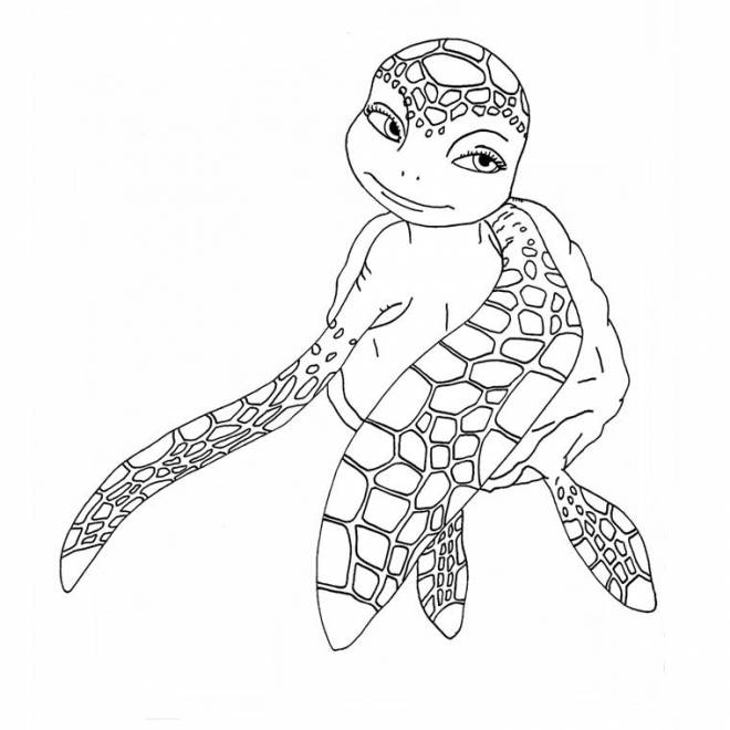 Coloriage et dessins gratuits Tortue de mer amoureuse à imprimer