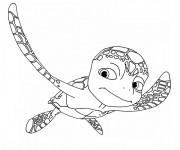 Coloriage Tortue de mer en nageant