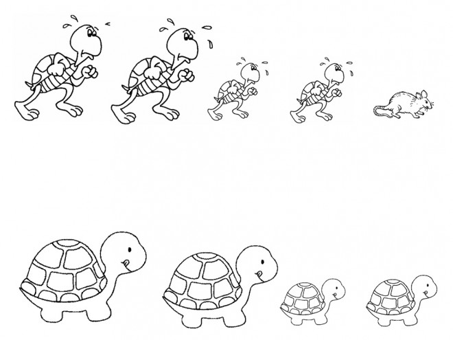 Coloriage Tortues Et Souris Dessin Gratuit à Imprimer