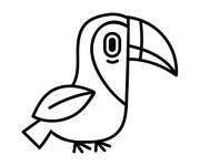 Coloriage et dessins gratuit B&eacute;b&eacute; toucan à imprimer