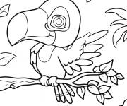 Coloriage Bébé toucan ouvrant ses ailes