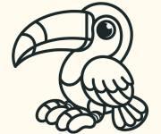 Coloriage et dessins gratuit Bébé toucan stylisé en noir et blanc à imprimer
