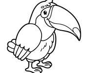 Coloriage et dessins gratuit Oiseau toucan mignon à imprimer